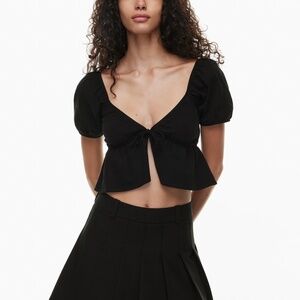 ARITZIA | Sunday Best Kaia Top Puff-sleeve short-sleeve peplum top